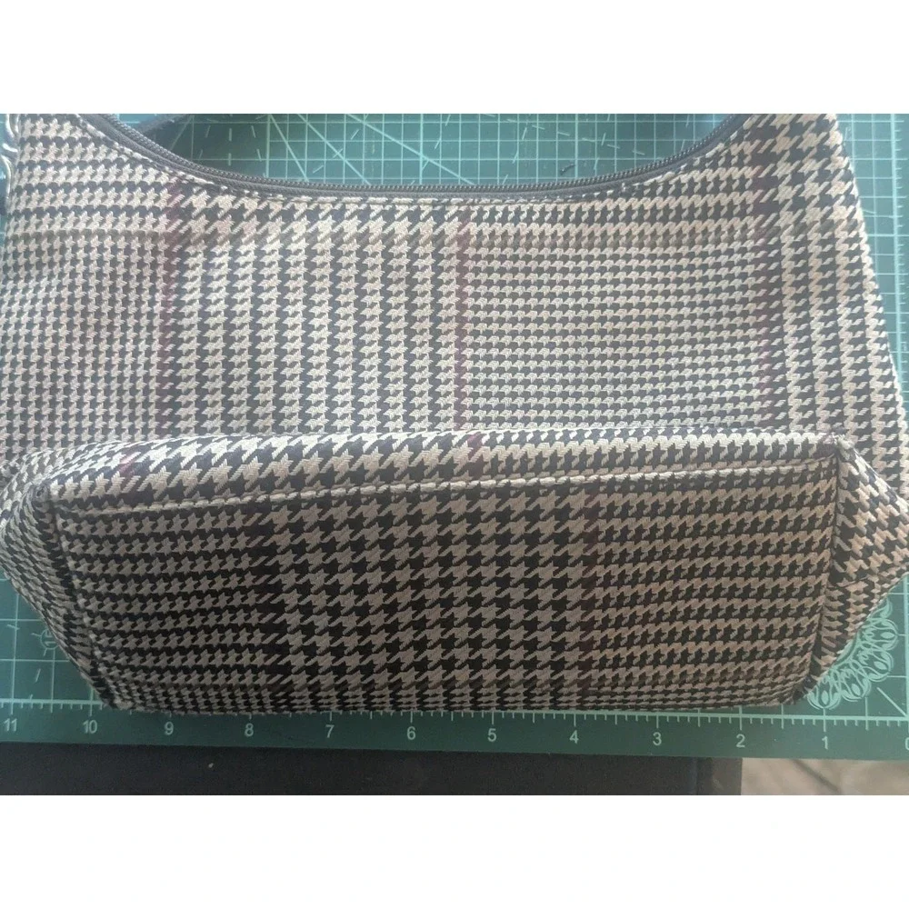 Ralph Lauren Plaid Houndstooth Small Shoulder Bag Purse Baguette Hobo Y2K Style